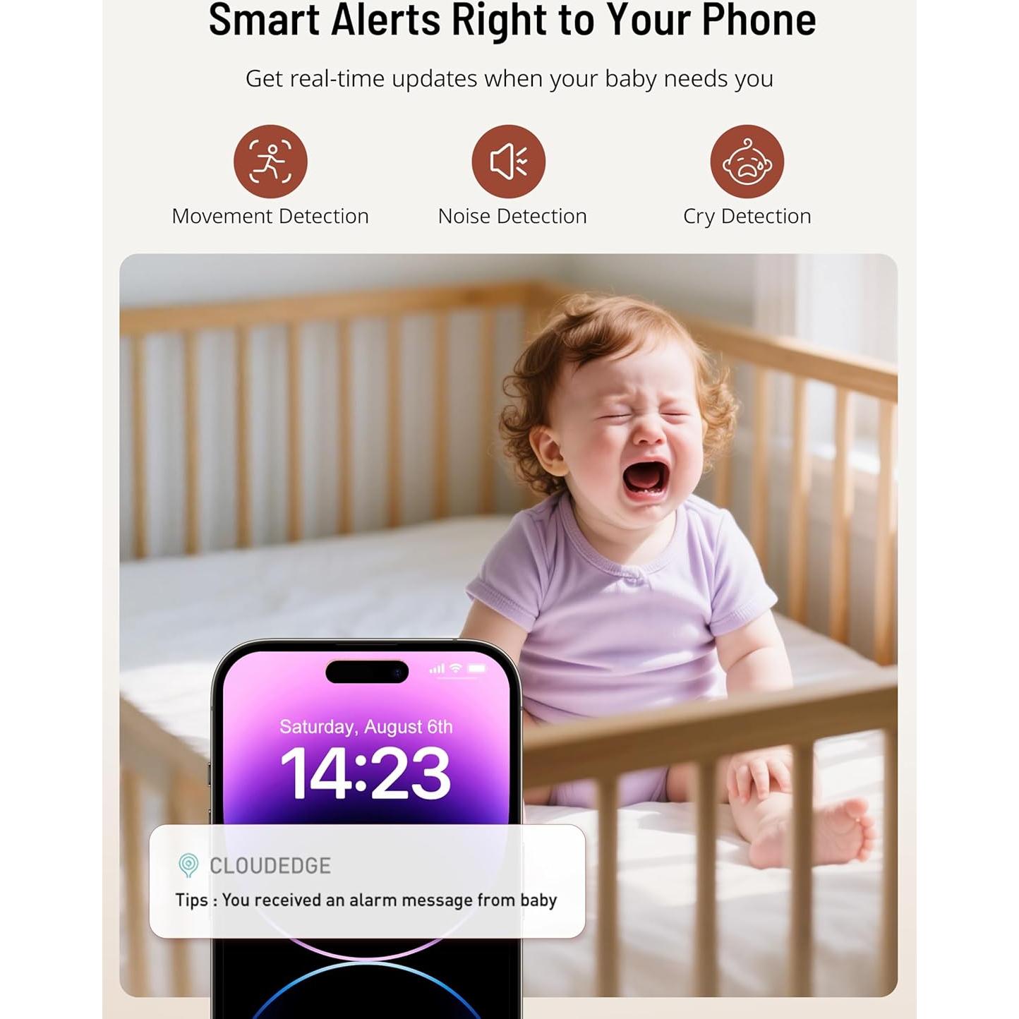 Monitor de Bebé Paris Rhône 2K UHD con Cámara WiFi 5"