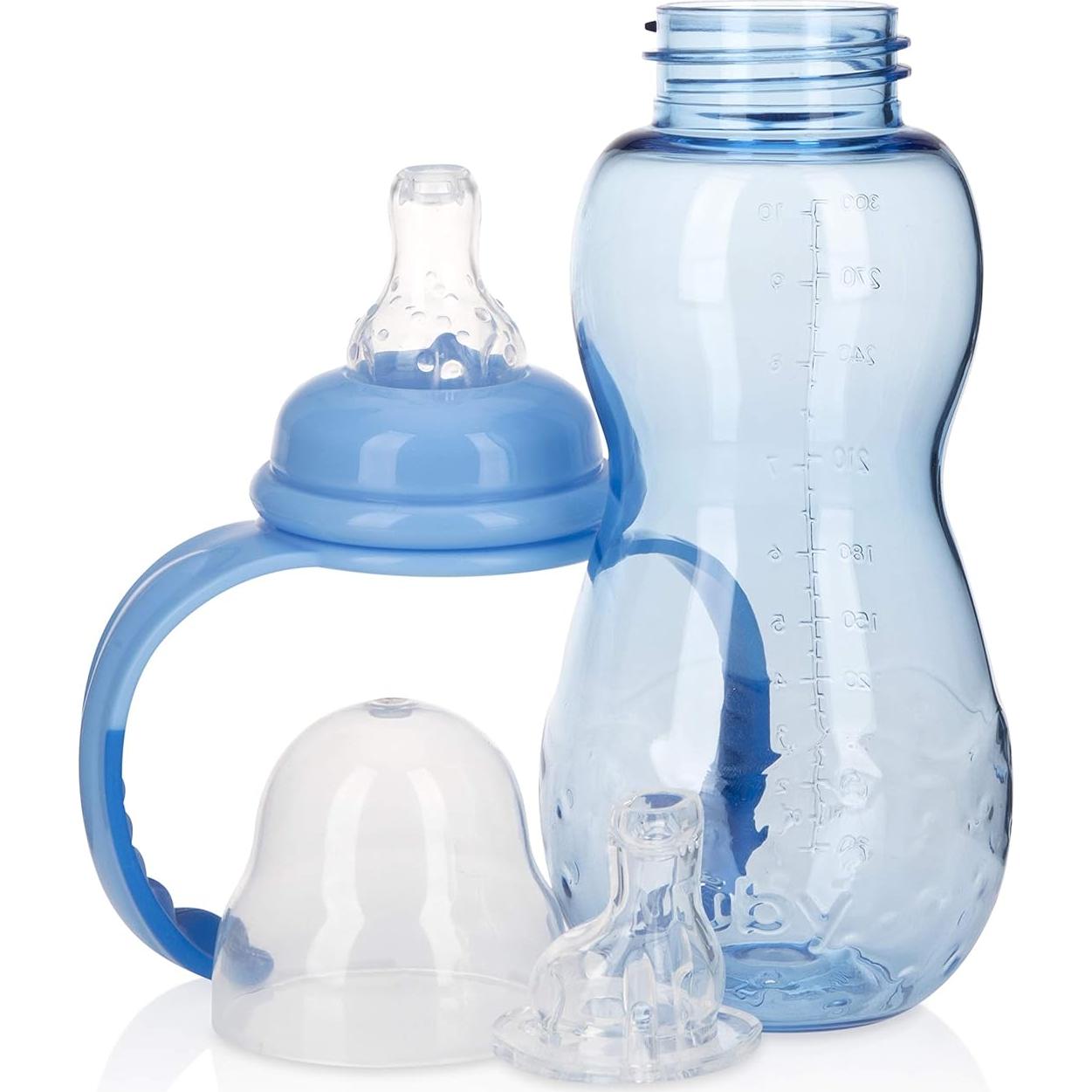 Botella Nuby Crece Conmigo 10 Oz (295 ml) Azul Sin Derrames