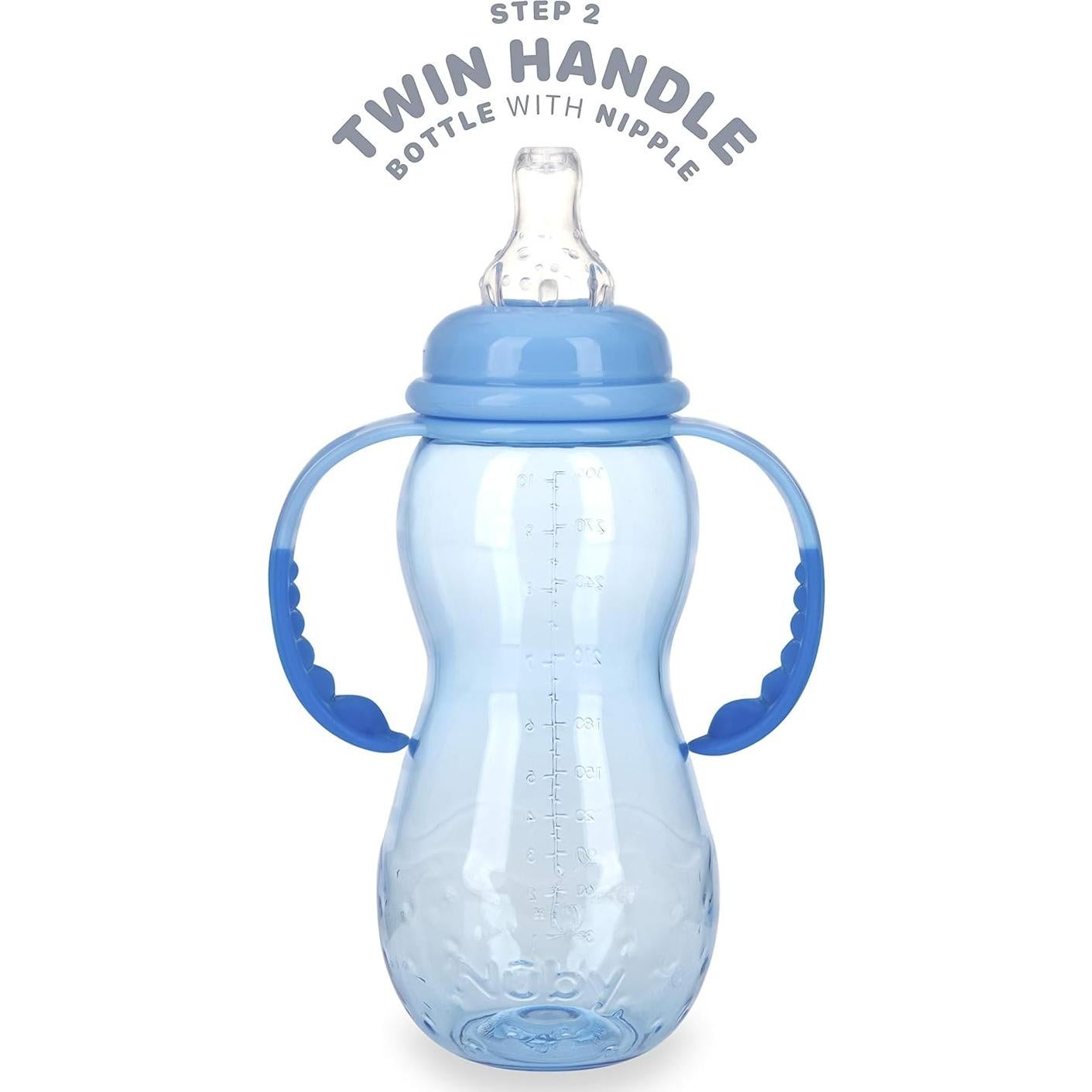 Botella Nuby Crece Conmigo 10 Oz (295 ml) Azul Sin Derrames