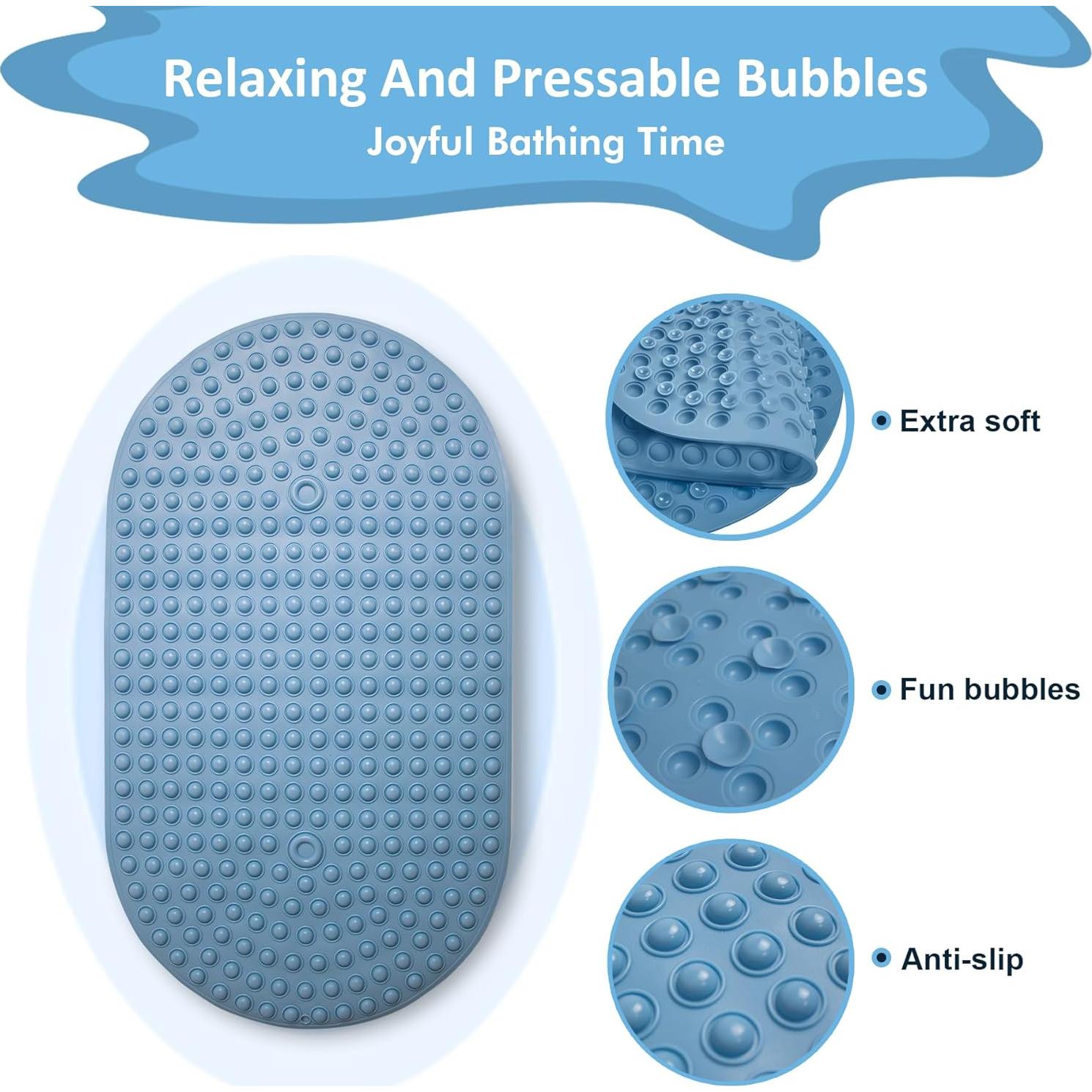 Alfombra de Baño Antideslizante Tiamo Azul 70 x 40 cm