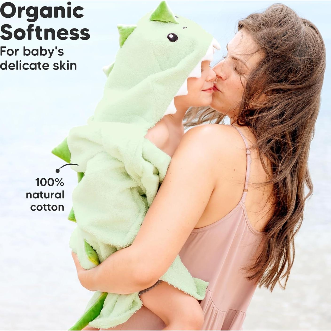 Toalla con Capucha KeaBabies 100% Algodón para Bebés 109x102cm