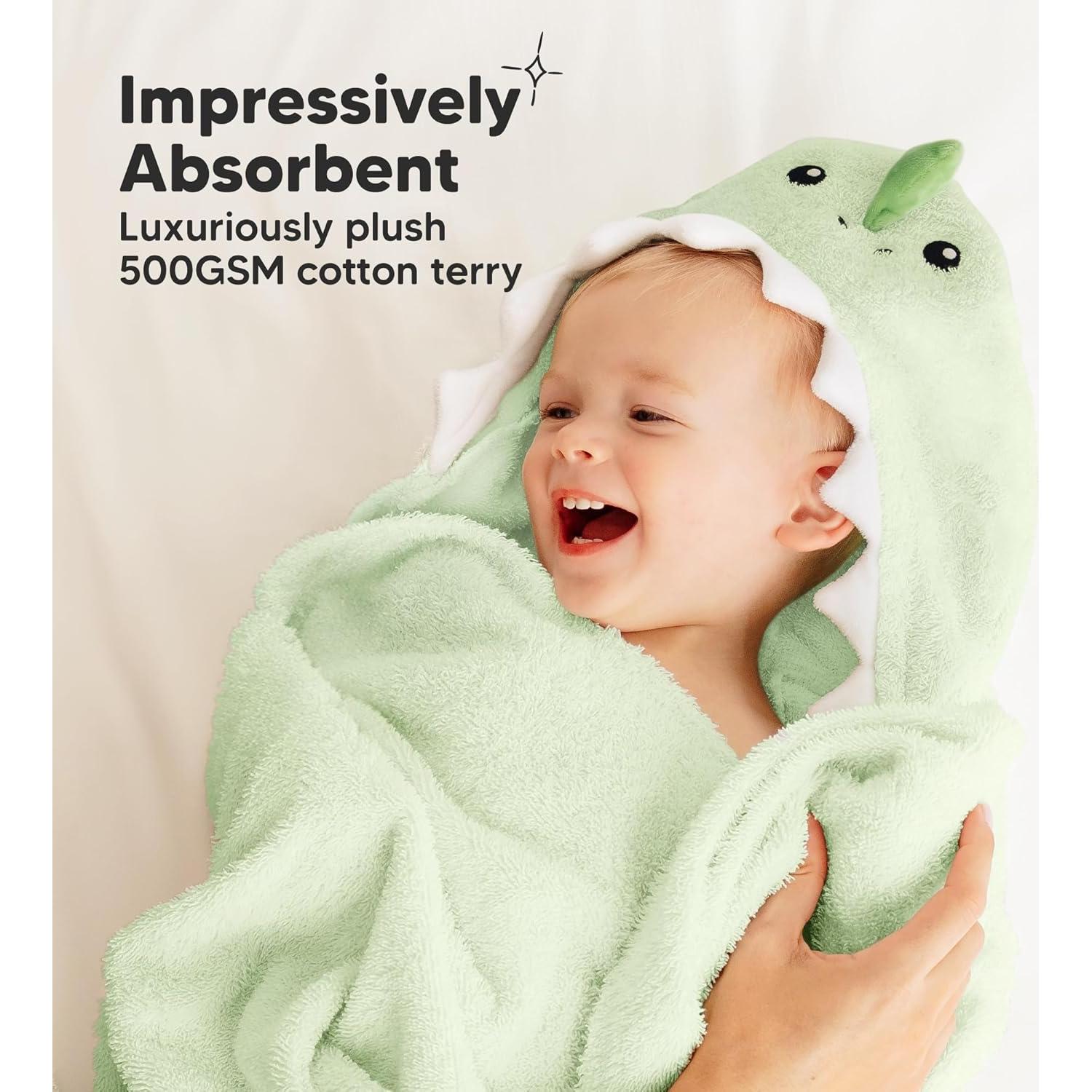 Toalla con Capucha KeaBabies 100% Algodón para Bebés 109x102cm