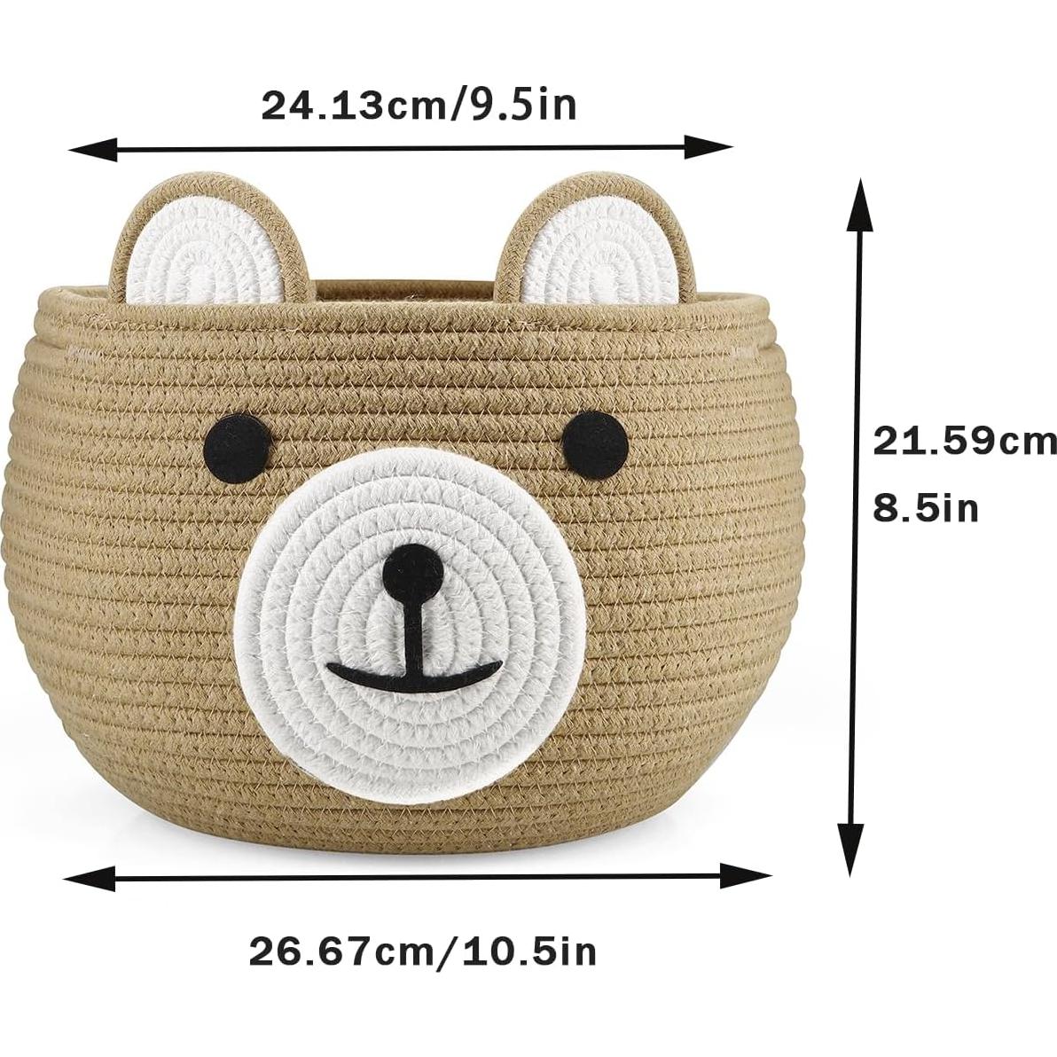 Cesta de Algodón PandaEar para Bebés - Organizador de Pañales 26.6x24cm