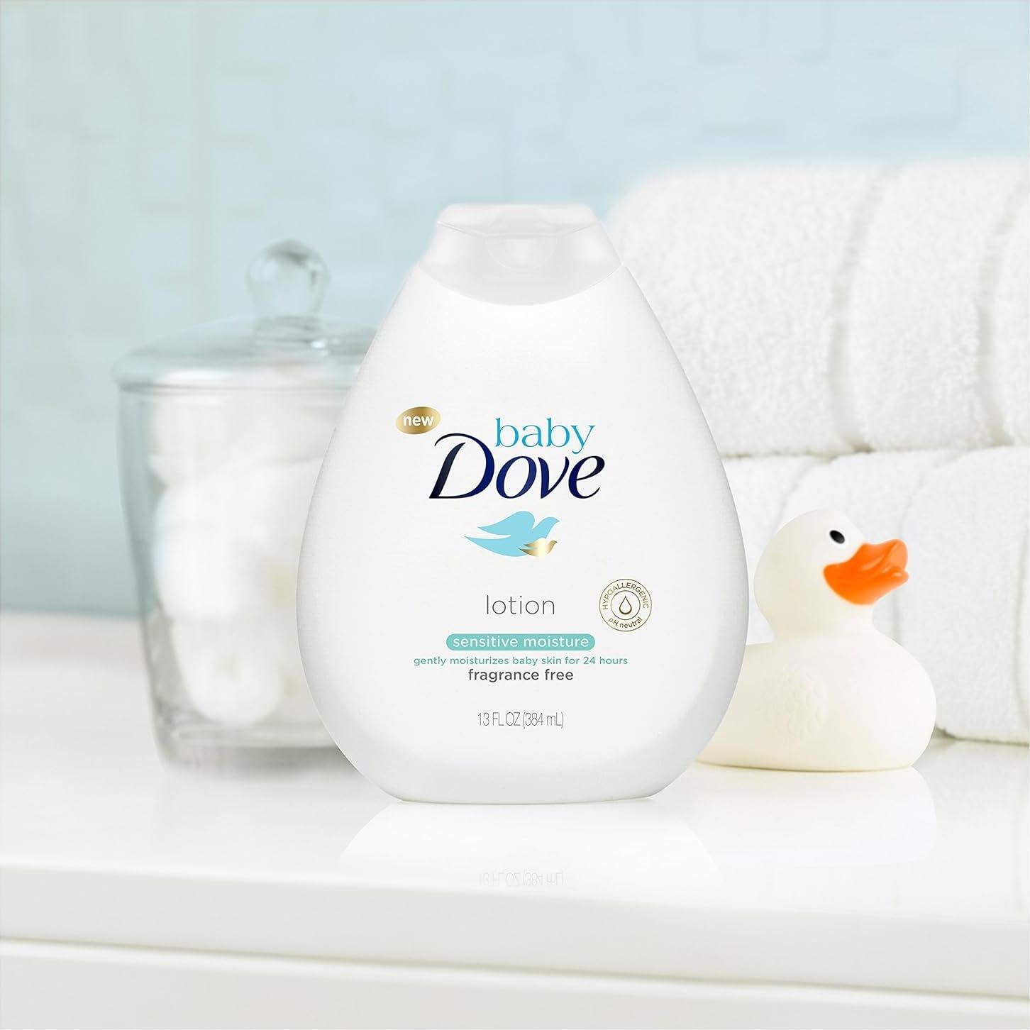 Loción Hidratación Sensible Baby Dove 368g Sin Fragancia (Paquete de 3)