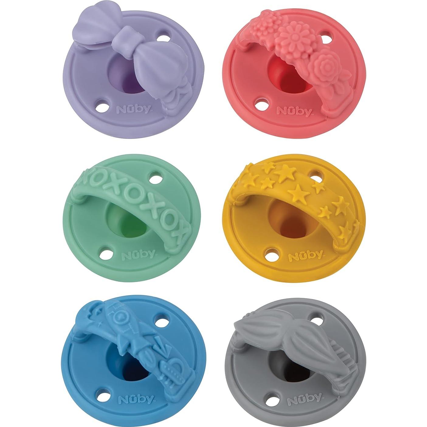 Chupetes Nuby 3-D Sili Soother Silicona 0+ Meses Paquete 2