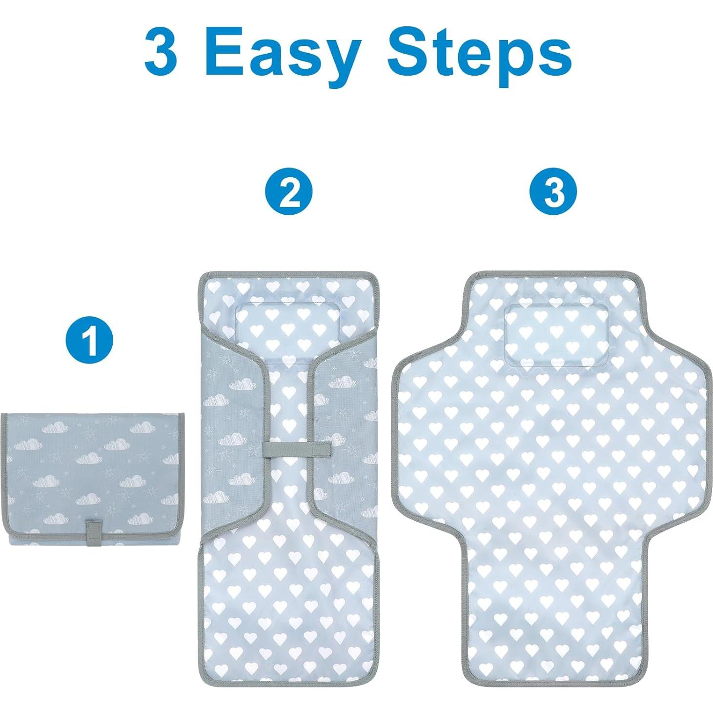 Almohadilla de Cambio de Pañales Portátil Accmor Nube Gris