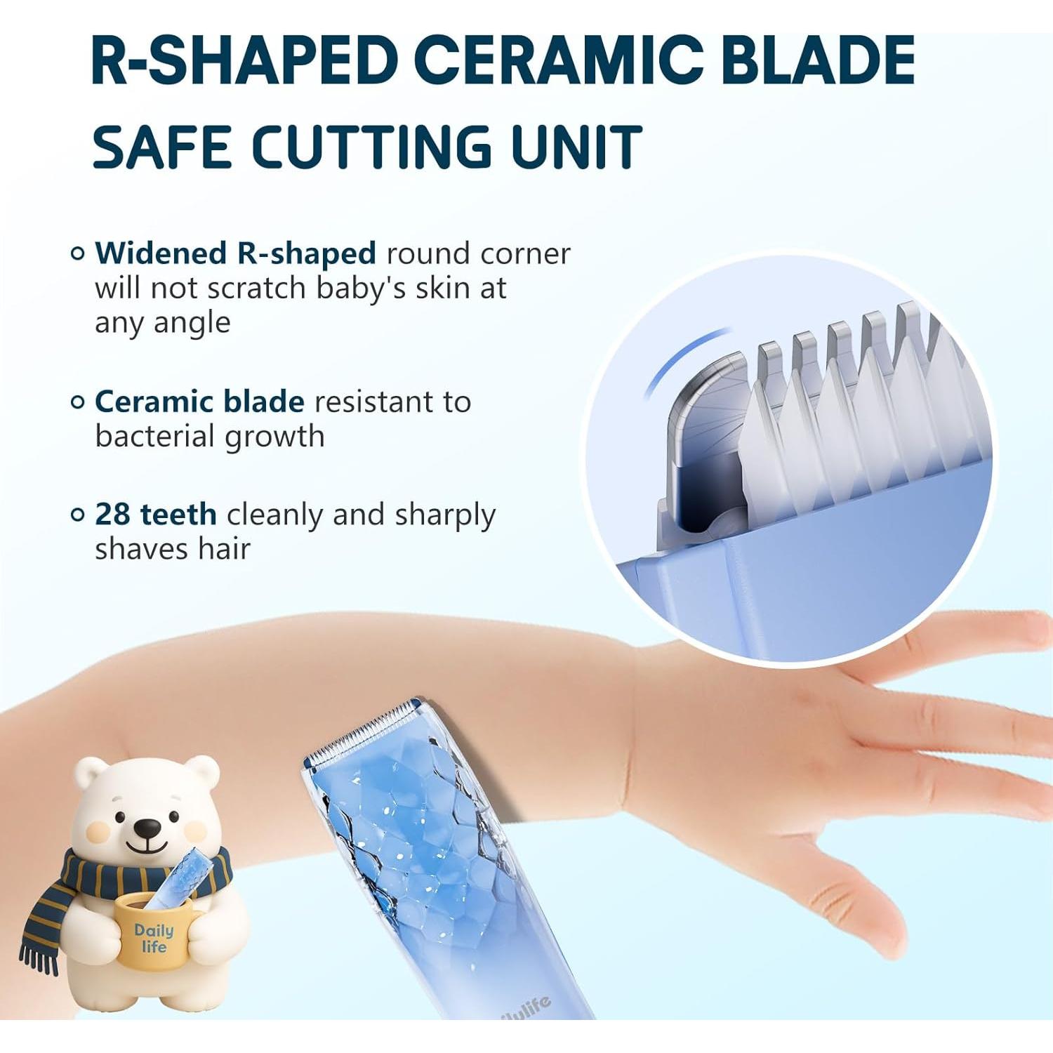 Cortapelos Silencioso DAILYLIFE para Bebés Azul - Kit Completo