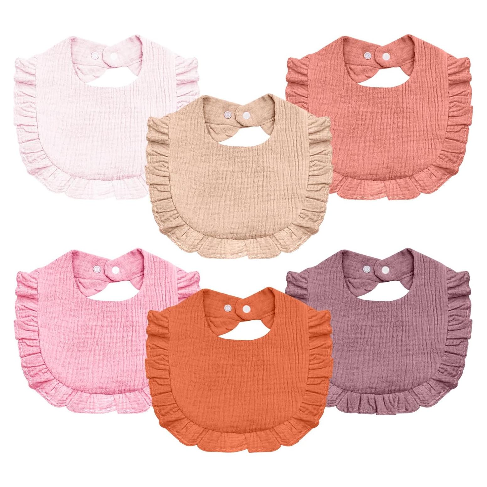 Baberos de Muselina para Bebé NISXABEBE 6 Pcs Algodón Suave