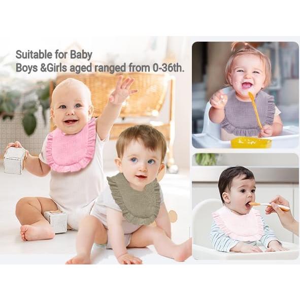 Baberos de Muselina para Bebé NISXABEBE 6 Pcs Algodón Suave