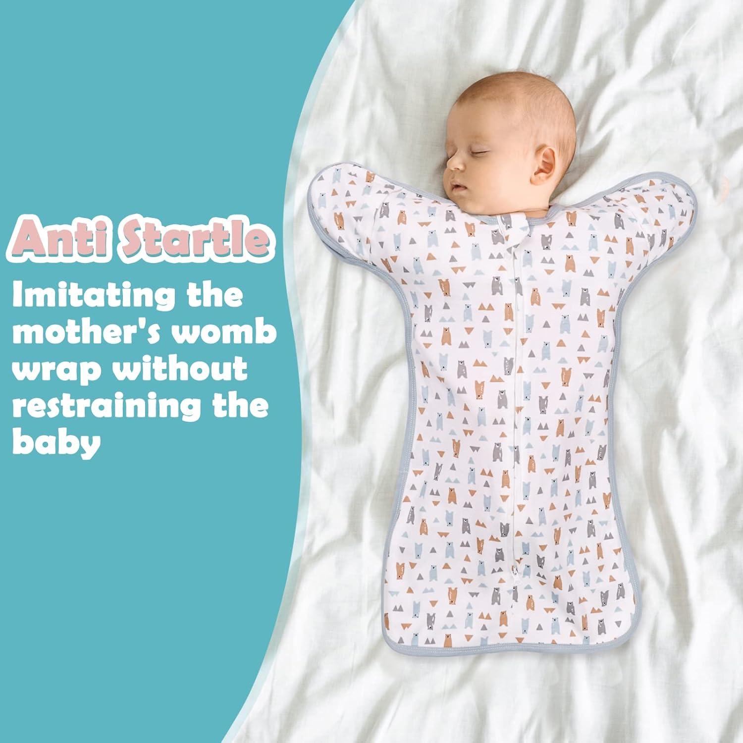 Saco de Dormir Swaddle 2 en 1 JULYFIRE 100% Algodón 0-3 Meses