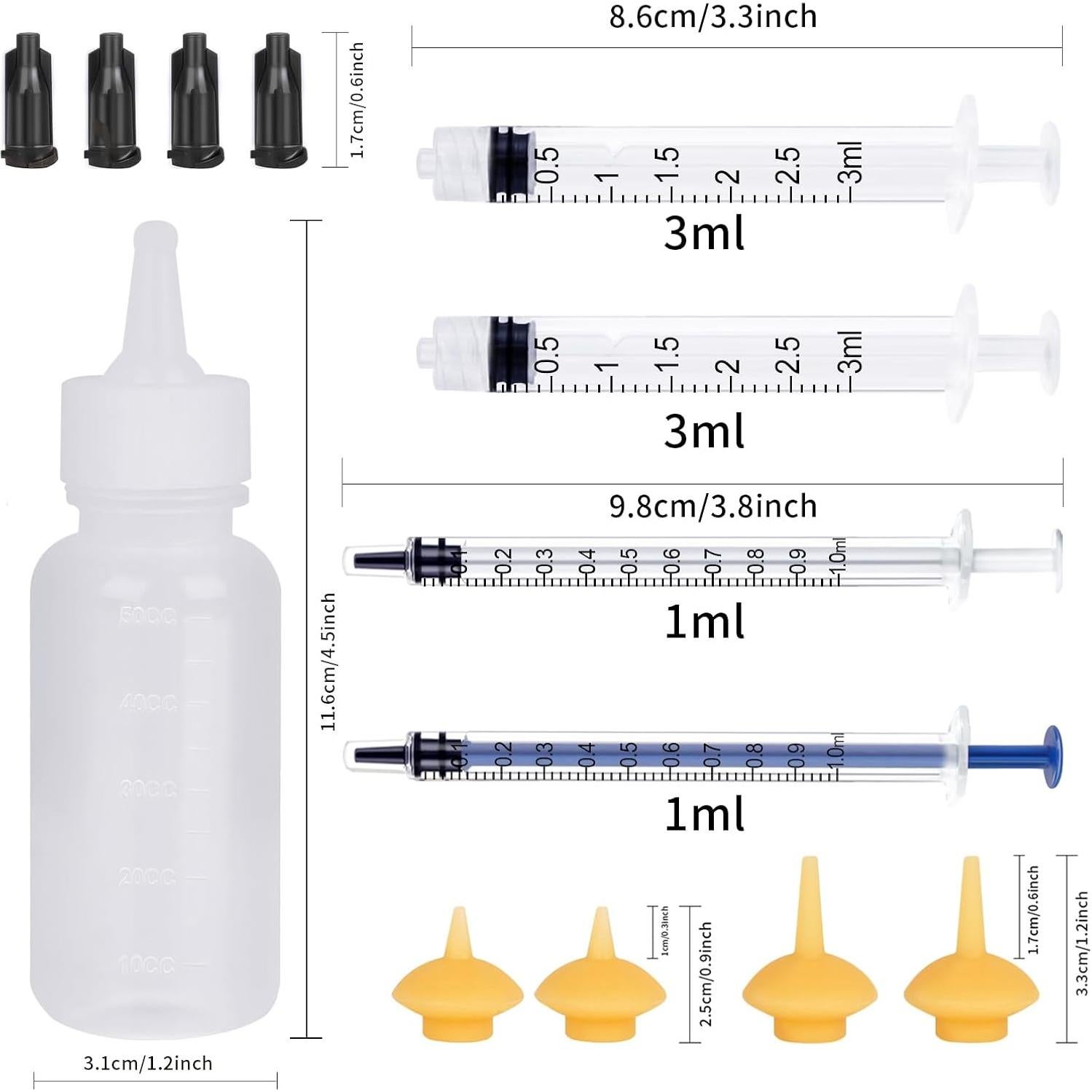 Kit de Alimentación para Mascotas Xuanda - Botella 50ml y Jeringas