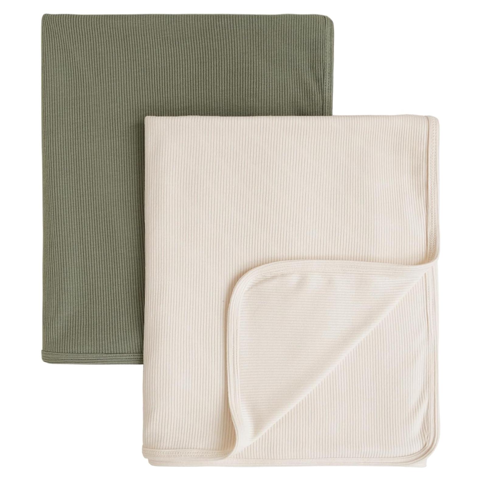 Manta de Bebé Konssy 2 Piezas Suave 83.82x106.68 cm Beige Salvia