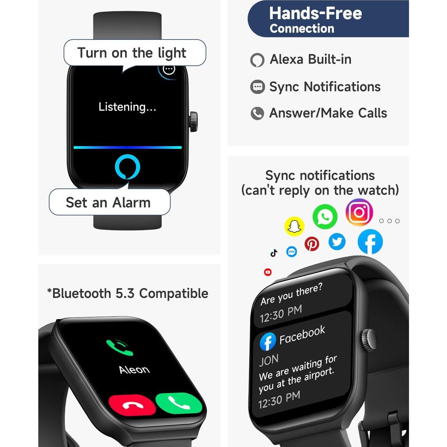 Reloj Inteligente TOOBUR IDW16 Fitness con Alexa 1.95" HD