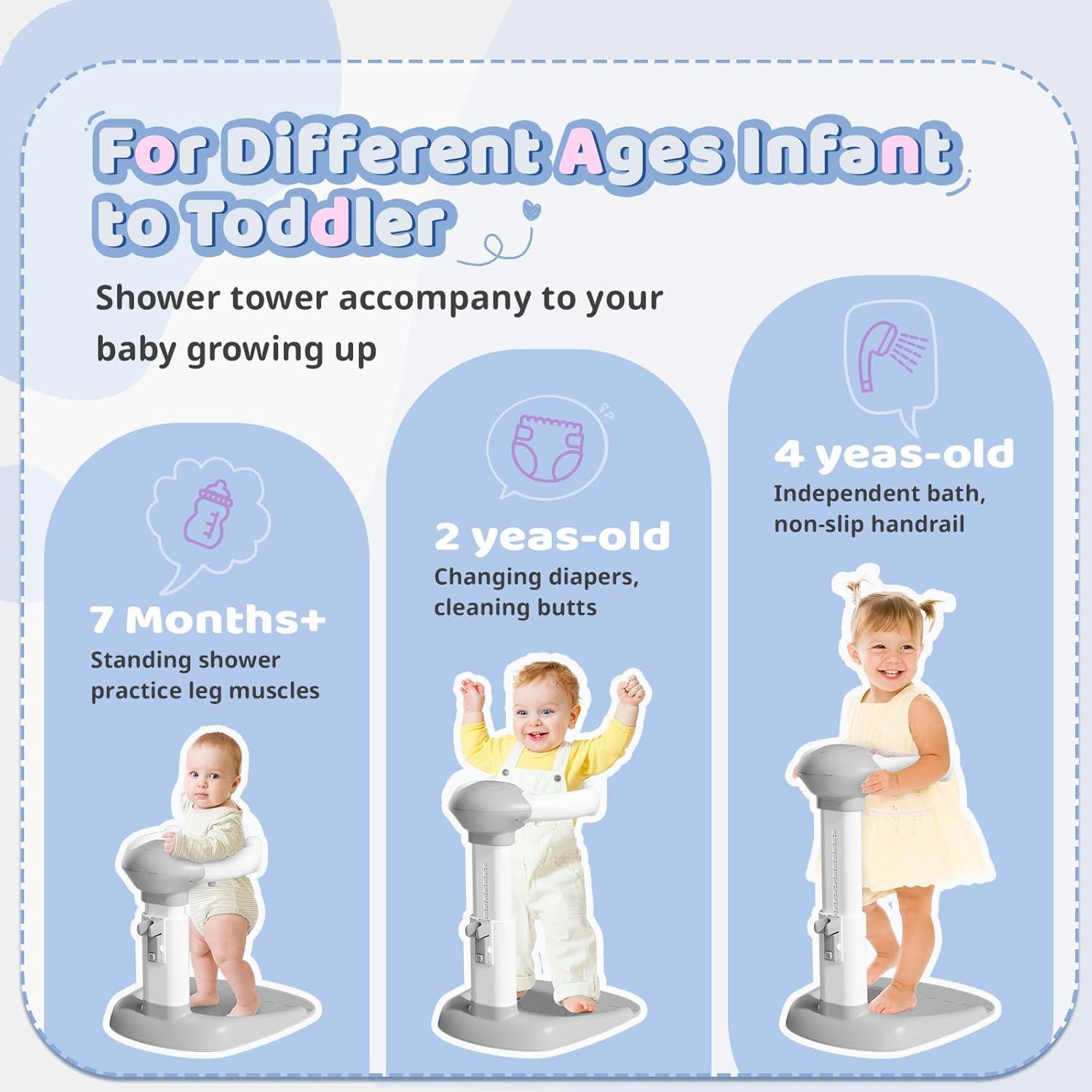 Soporte de Ducha Ajustable Cooseya para Bebés 6-36 Meses