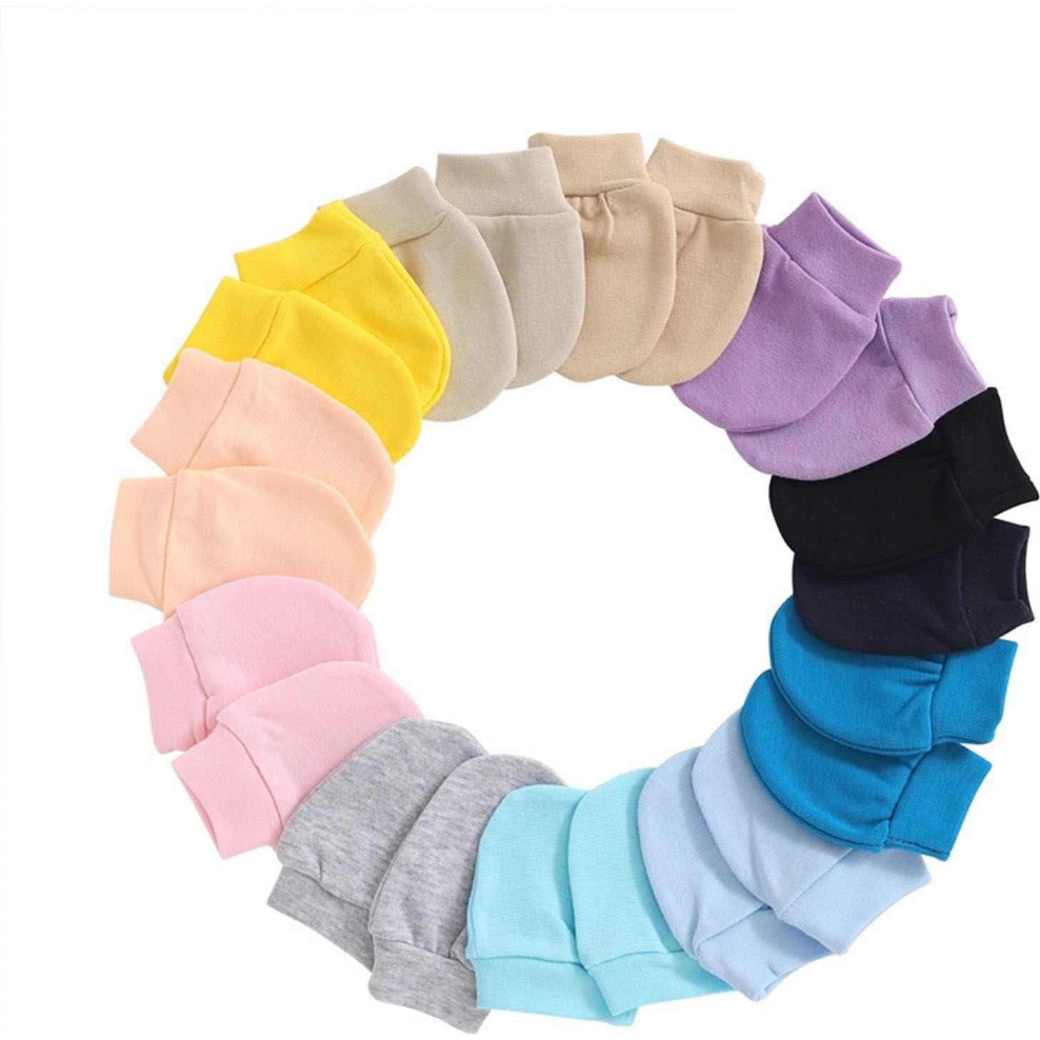 Manoplas para Bebé 6 Pares Algodón Sin Rasguños 0-6 Meses