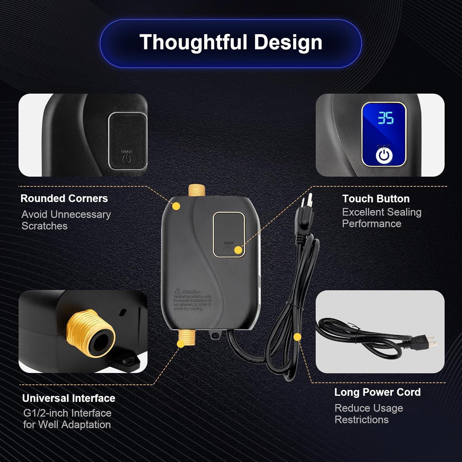 Calentador de Agua Instantáneo Eléctrico Fagauhds 3000W 110V