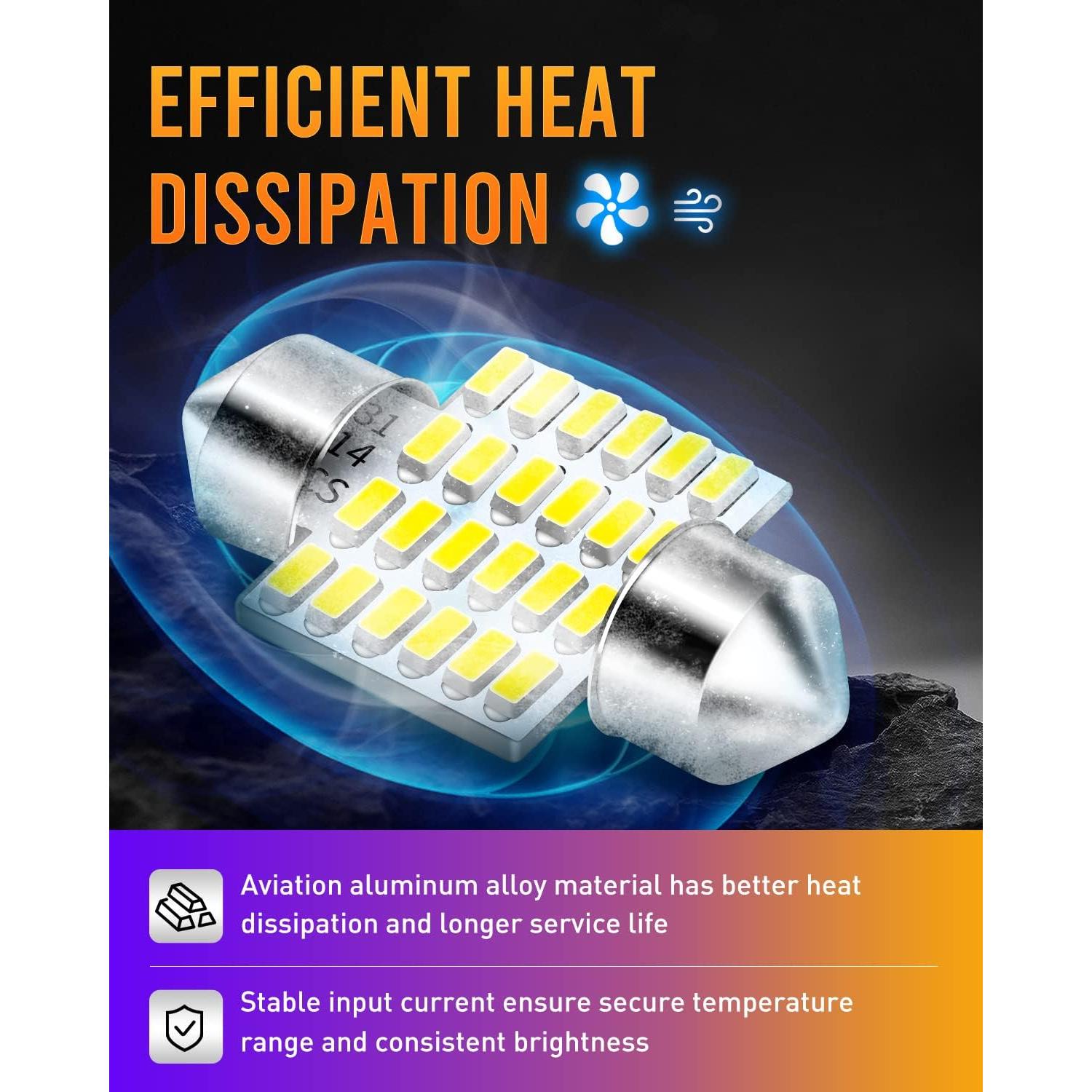 Bombillas LED LUYED DE3175 31mm Blanco Xenón 2 Piezas