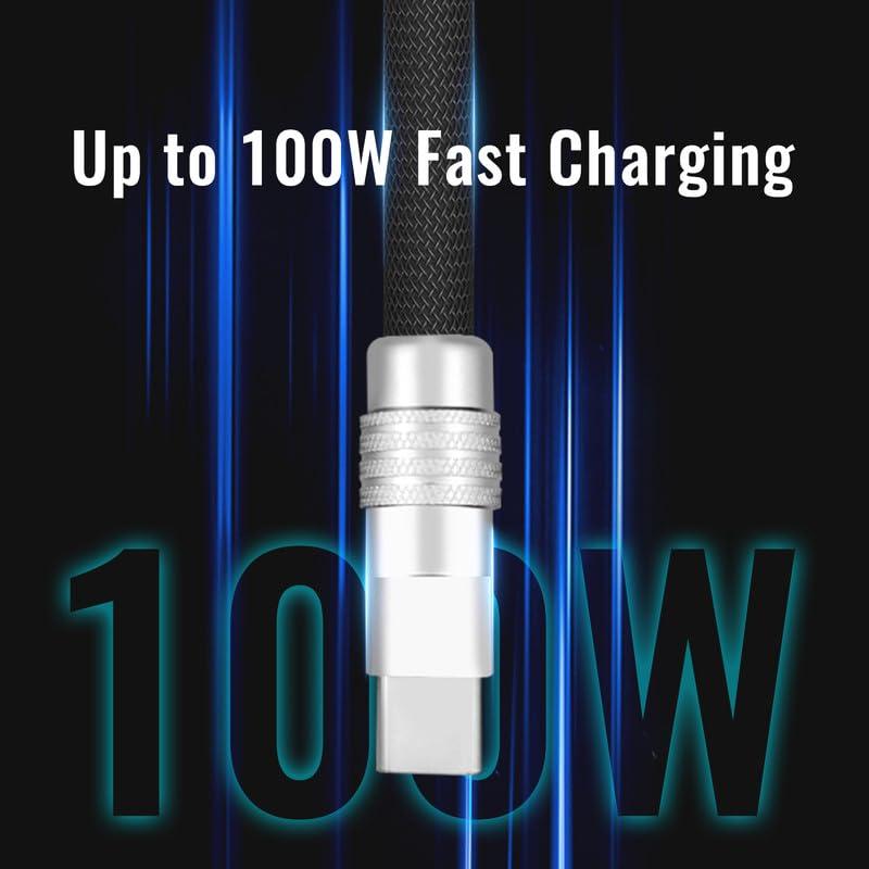 Cable USB C Enrollado Chubby - Carga Rápida 0.70m-1.07m