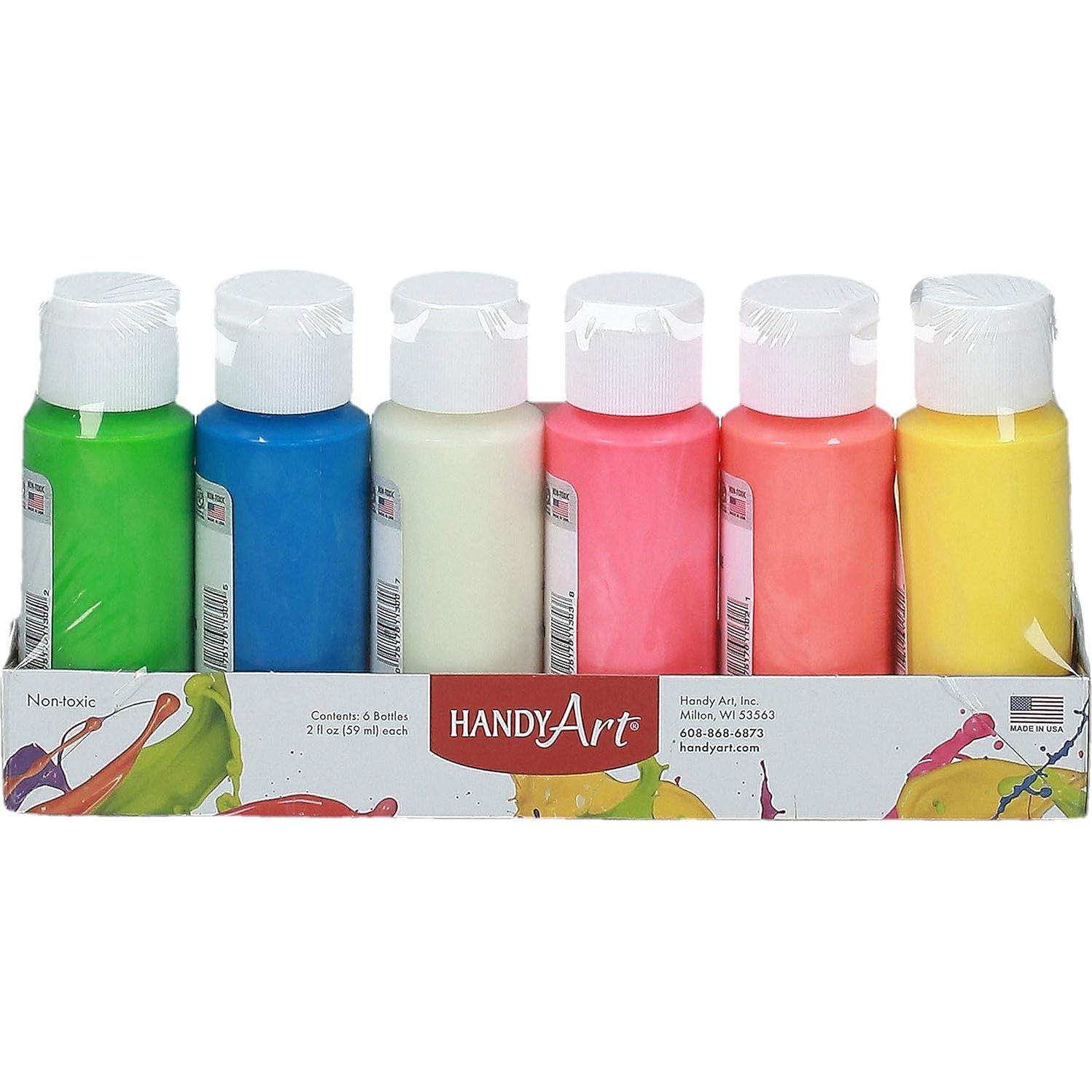 Juego de Pintura Acrílica que Brilla en la Oscuridad 6 Colores 59 ml