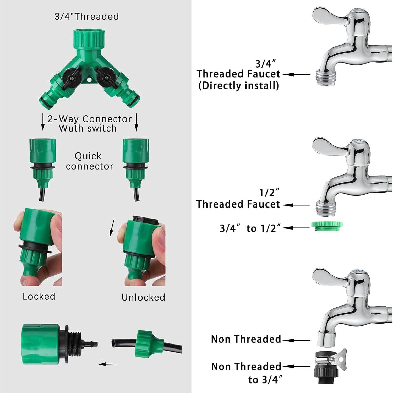 Sistema de Riego por Goteo Qweilian 50.29m Ahorro de Agua