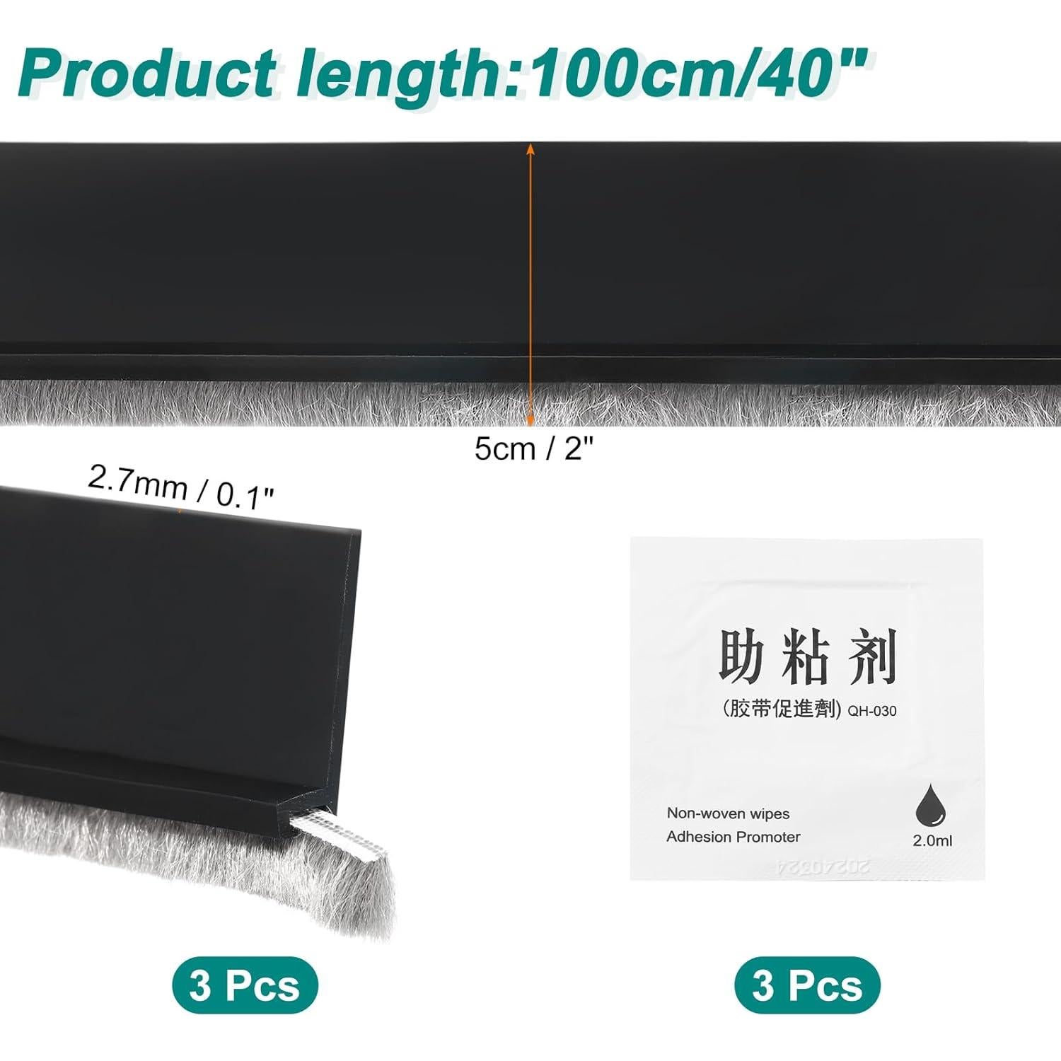 Barrera de Puerta uxcell 100 cm x 5 cm TPE Aislante Negro