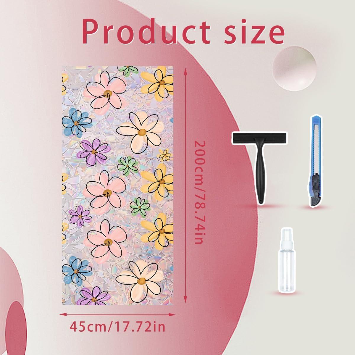 Película Decorativa de Privacidad Ohhvvow 44.5x199.4cm Flor