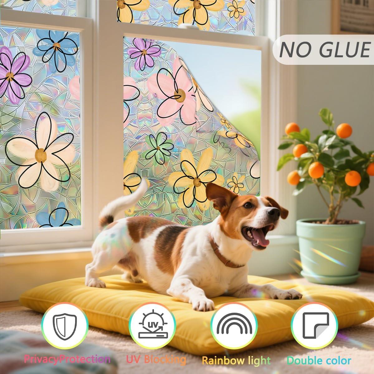 Película Decorativa de Privacidad Ohhvvow 44.5x199.4cm Flor