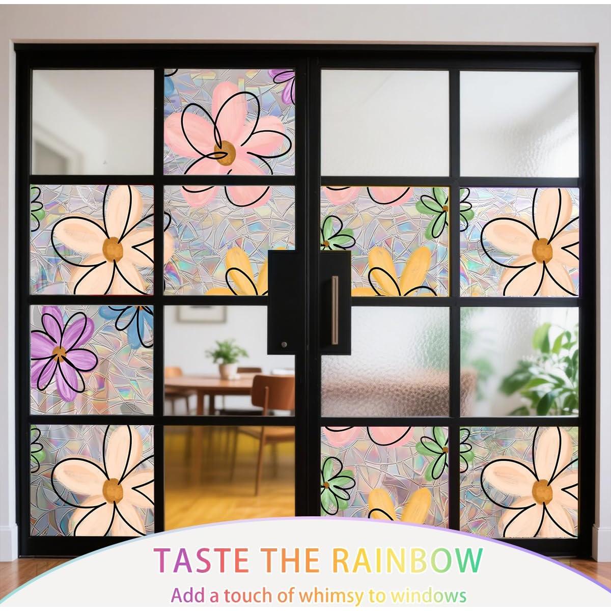 Película Decorativa de Privacidad Ohhvvow 44.5x199.4cm Flor