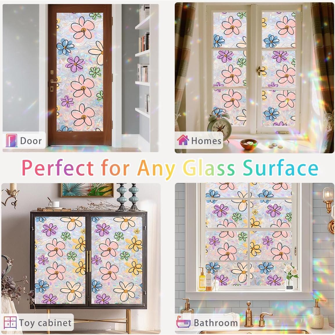 Película Decorativa de Privacidad Ohhvvow 44.5x199.4cm Flor