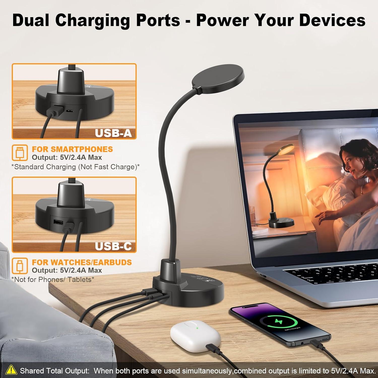 Lámpara de Escritorio LED ZAPLIT 15W Regulable con USB