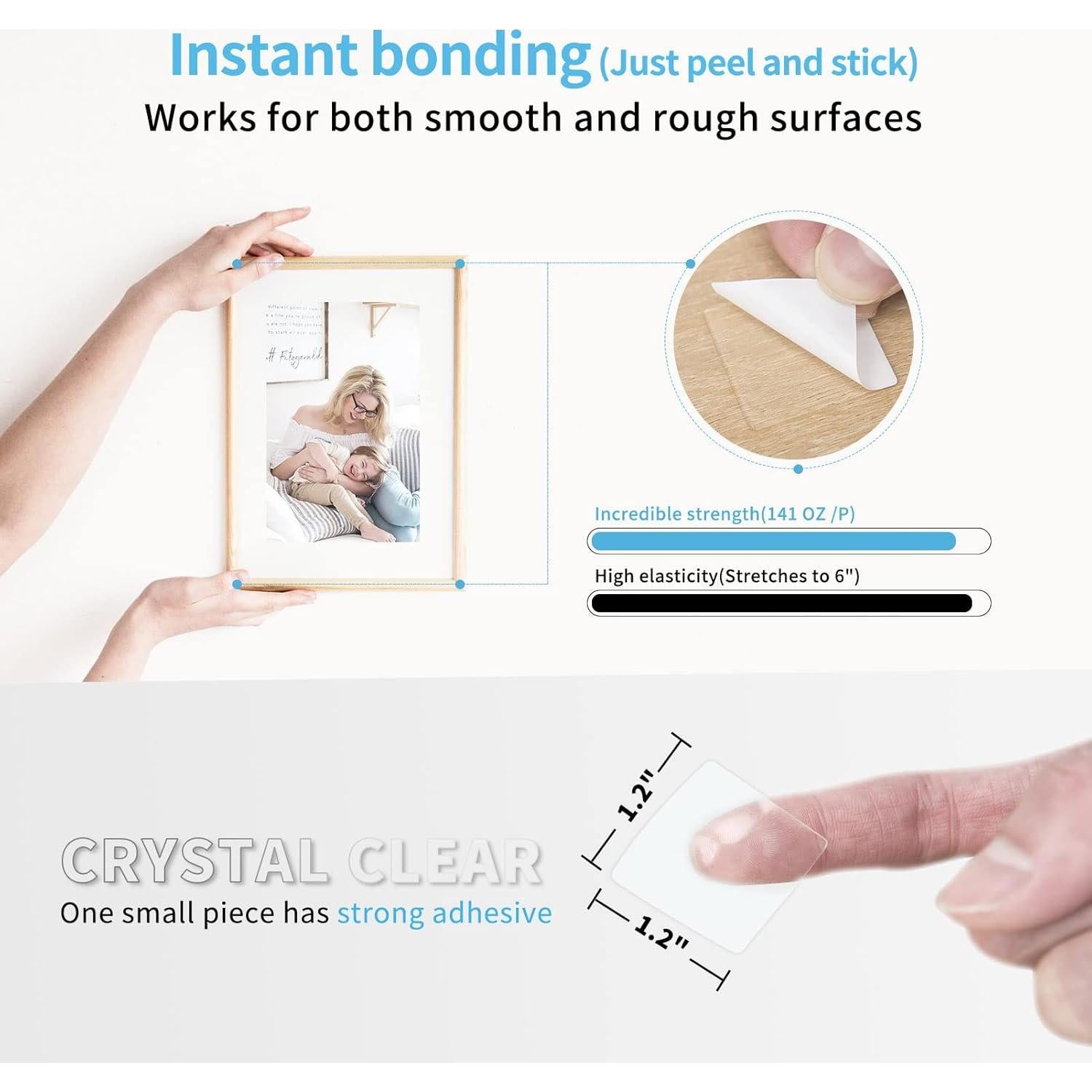 Cinta Adhesiva Doble Cara Art3d 96 Piezas 3.05cm x 3.05cm