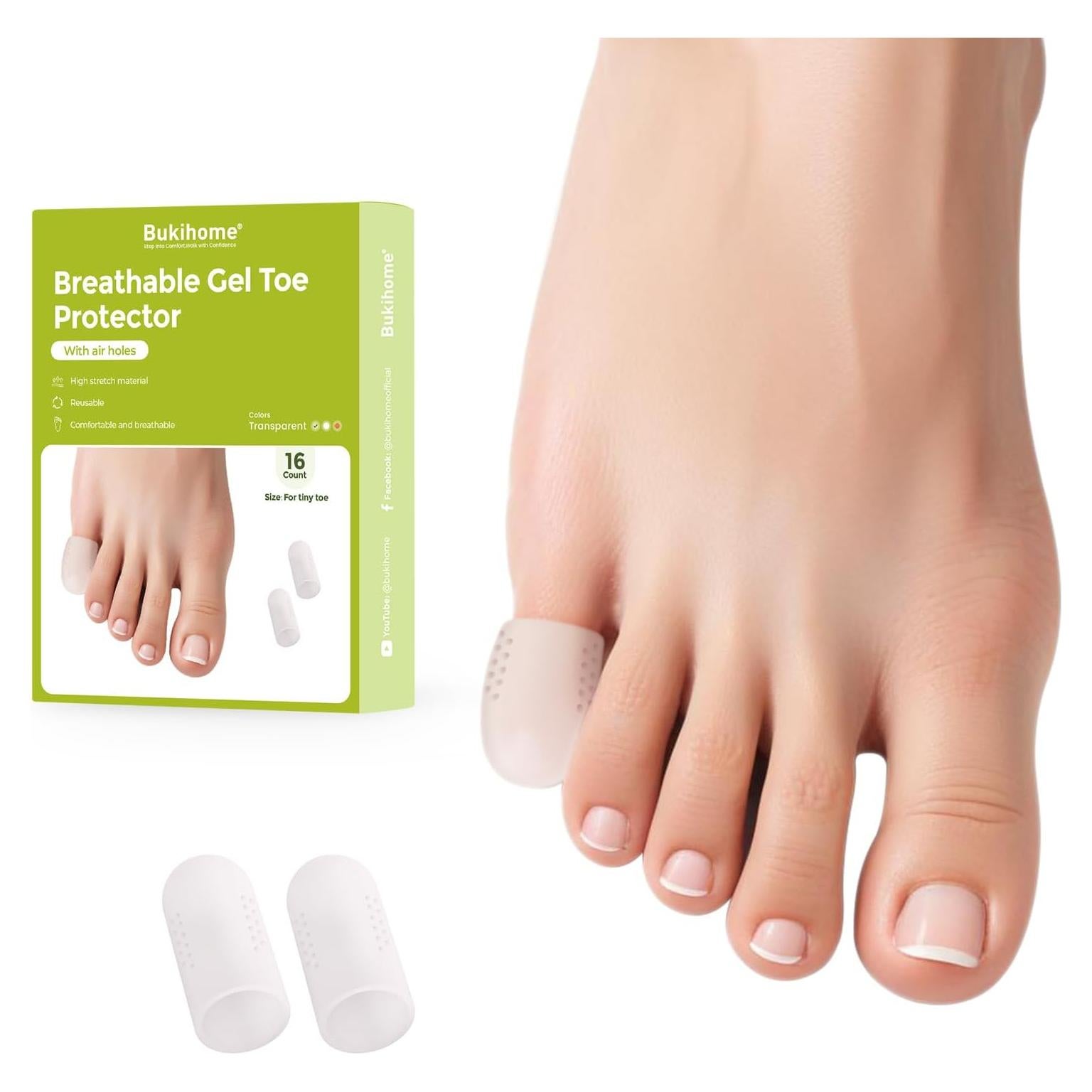 Protectores de Dedos Bukihome 16 Piezas Silicona Alivio Dolor