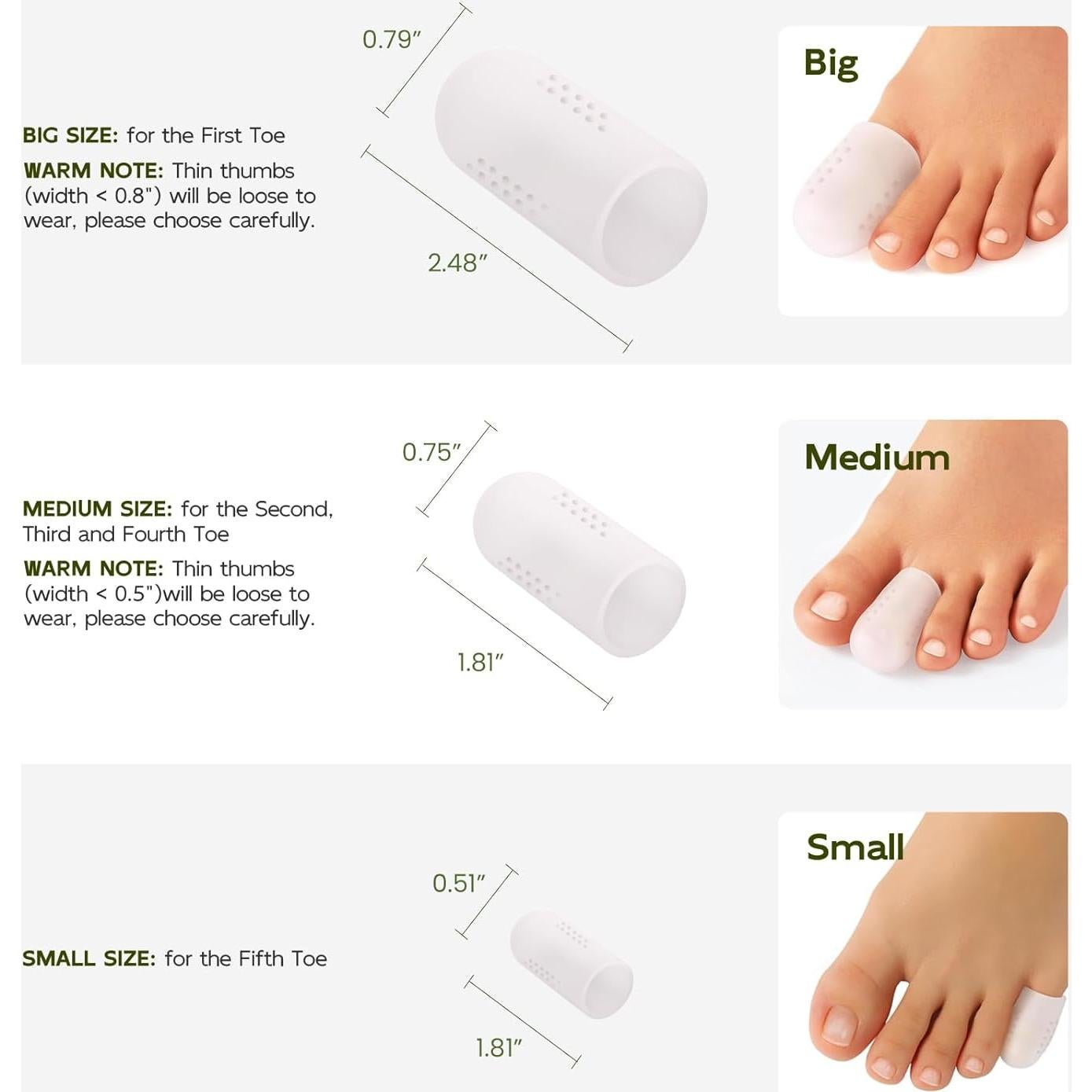 Protectores de Dedos Bukihome 16 Piezas Silicona Alivio Dolor