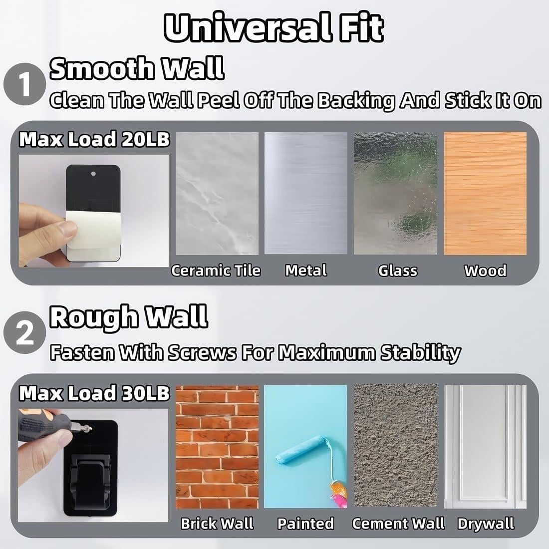 Paquete de 6 Soportes Universales para Varillas de Cortina - Daisyfang