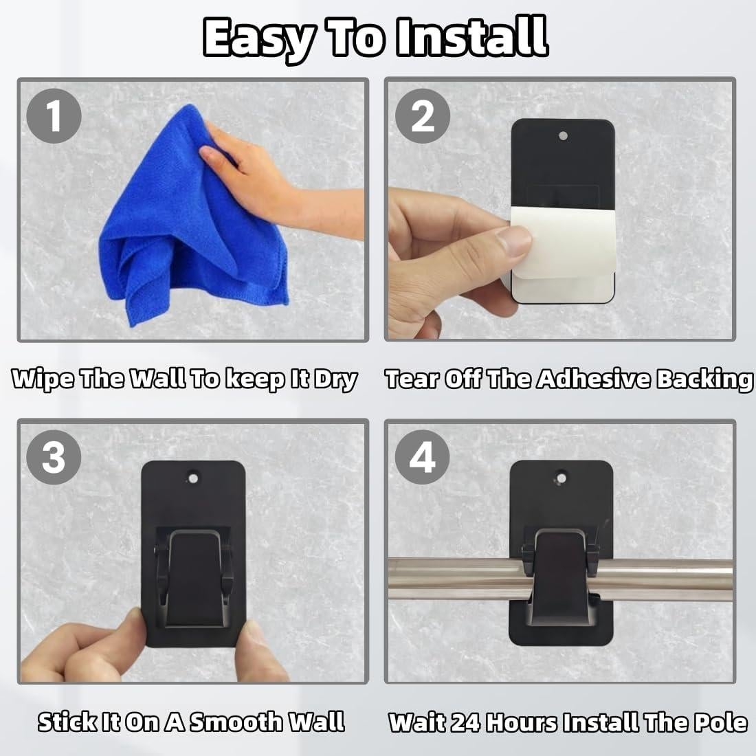 Paquete de 6 Soportes Universales para Varillas de Cortina - Daisyfang