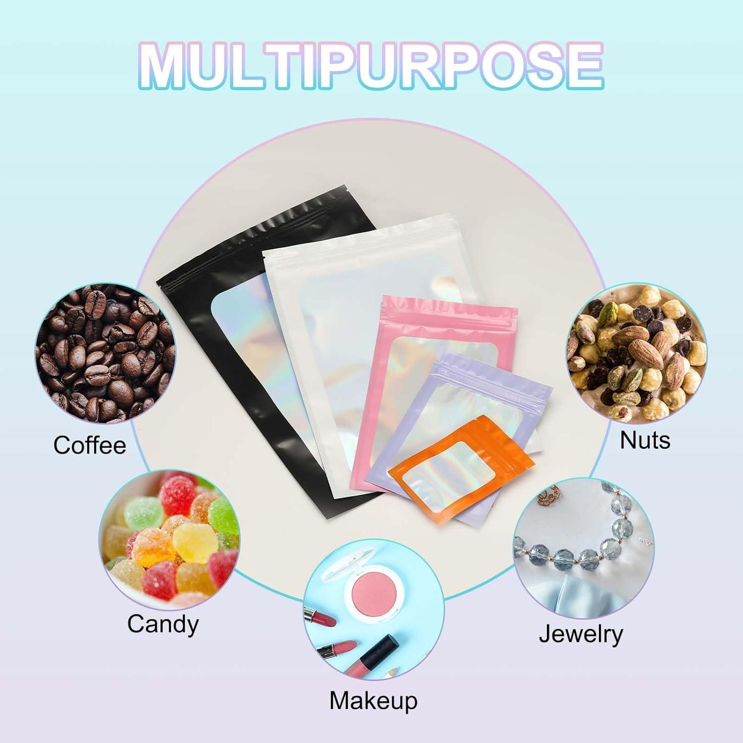 Bolsas de Empaque Holográficas PATIKIL 7x10 cm 50 Pcs