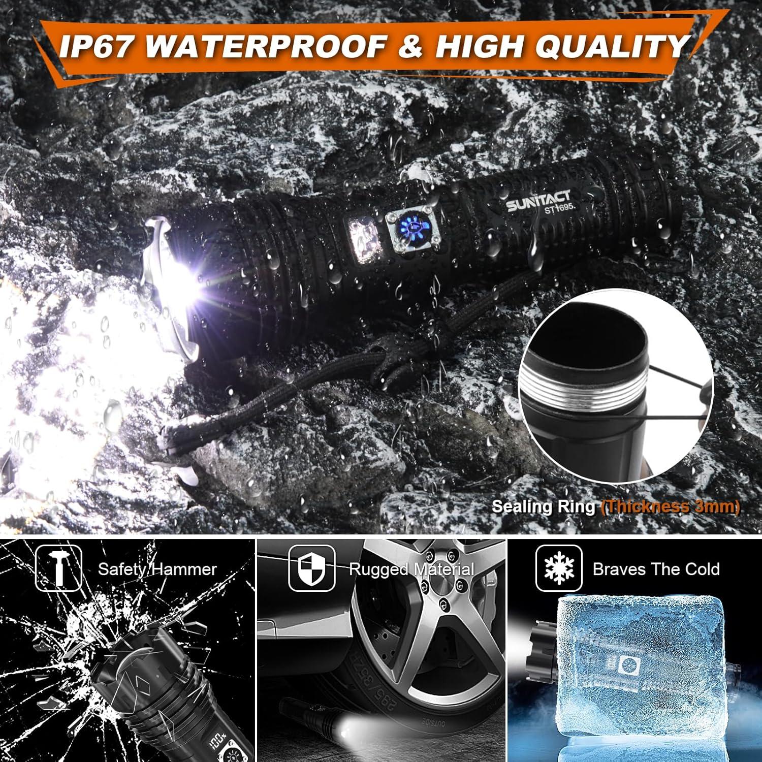 Linterna Recargable Sunitact ST1695 2000 Lúmenes LED IP67