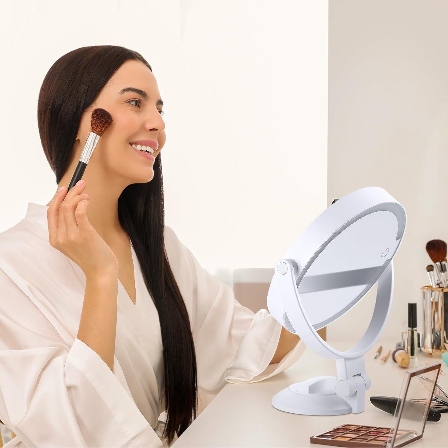 Espejo de Ducha Iluminado LUKYMIRO 1X 10X Recargable