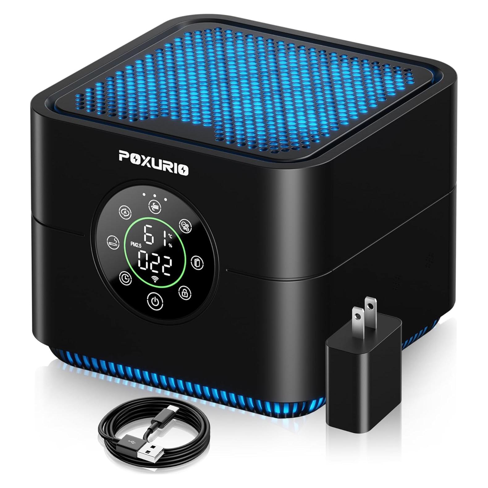 Purificador de Aire POXURIO H13 HEPA con Pantalla PM2.5 55.74 m²