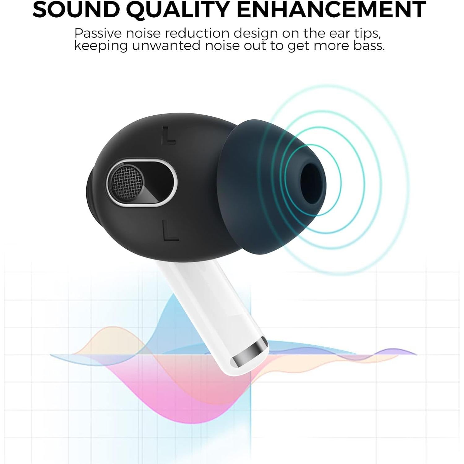 Tapones para Oídos de Silicona AhaStyle para AirPods 3 - 4 Pares