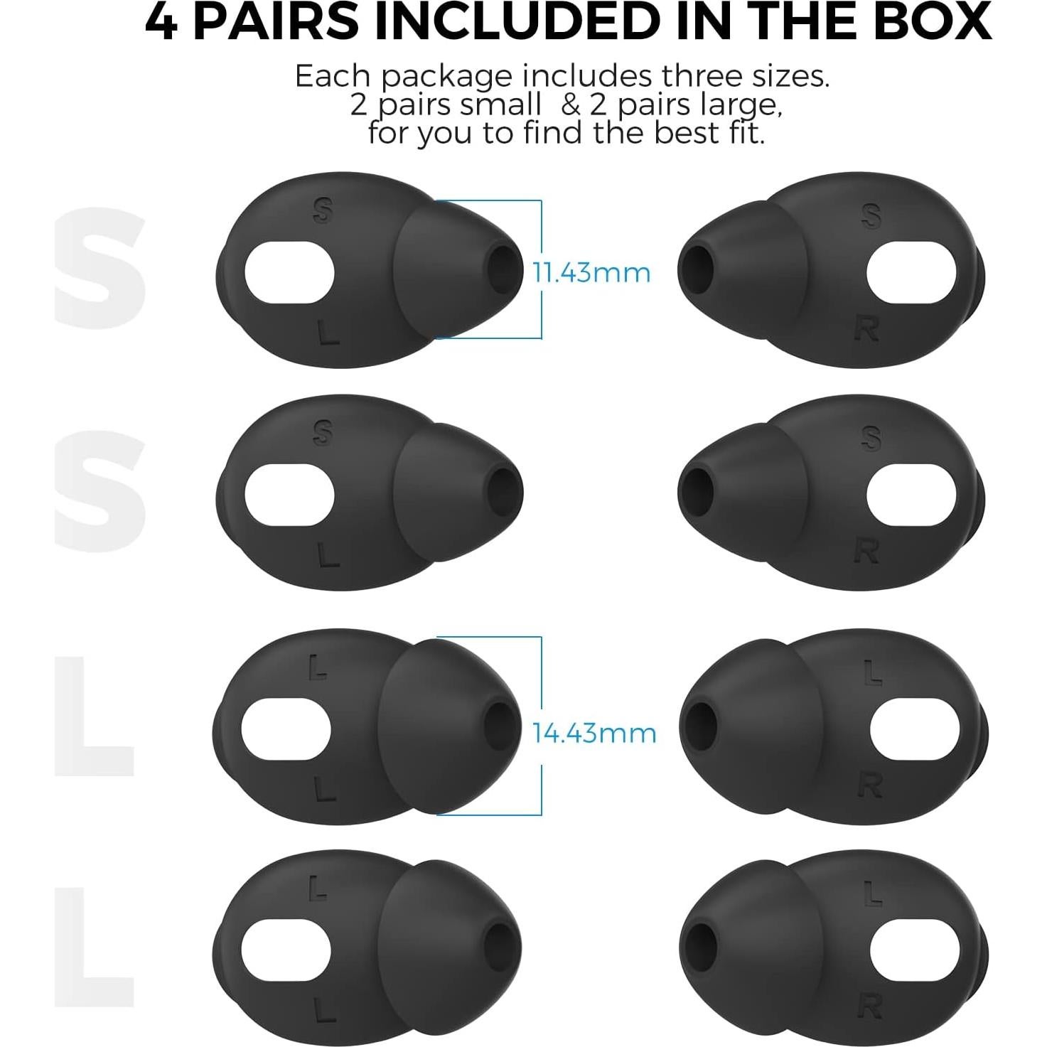 Tapones para Oídos de Silicona AhaStyle para AirPods 3 - 4 Pares