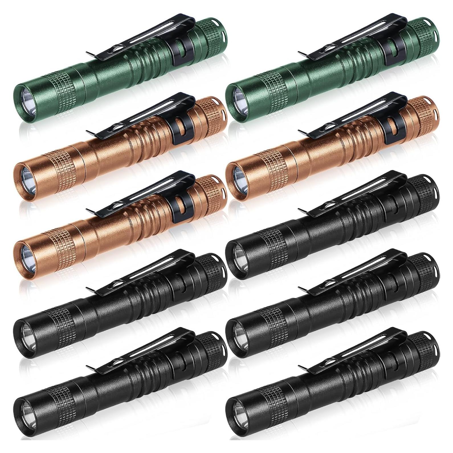 Hortsun 10 Linternas Mini LED con Clip 9 cm - Regalo Día del Padre