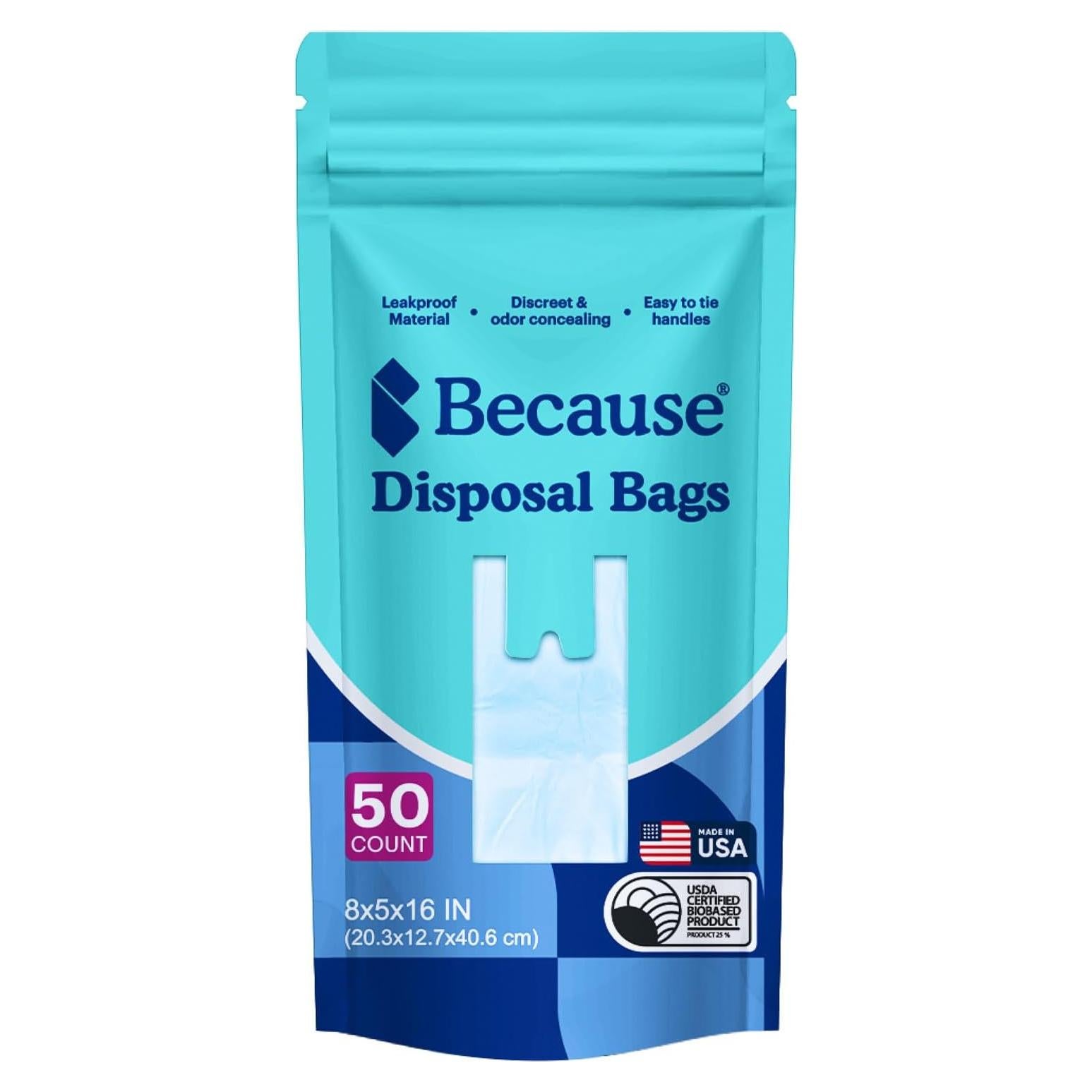 Bolsas de Desecho para Incontinencia Because 50 Unidades Resistentes