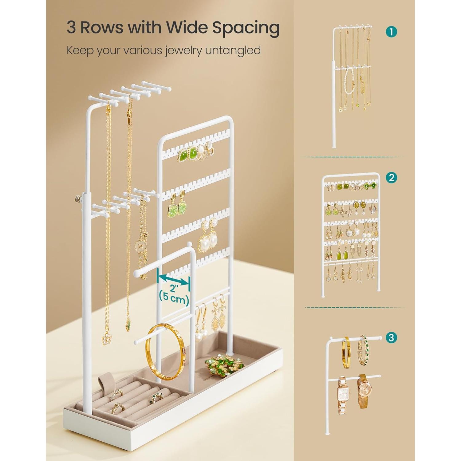 Soporte de Joyería SONGMICS Ajustable 30.9-47.5 cm Blanco