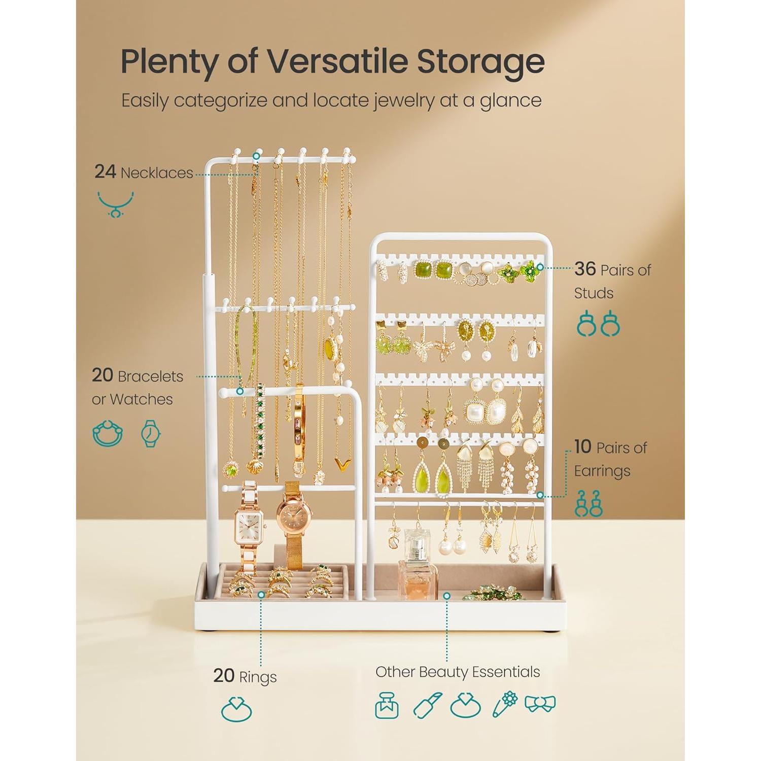 Soporte de Joyería SONGMICS Ajustable 30.9-47.5 cm Blanco