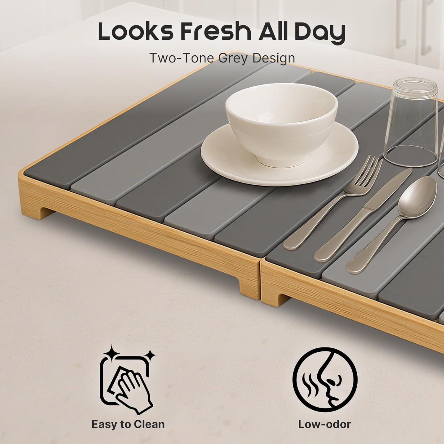 Alfombrilla de Secado de Platos ArtyCozy 61x41 cm Plegable