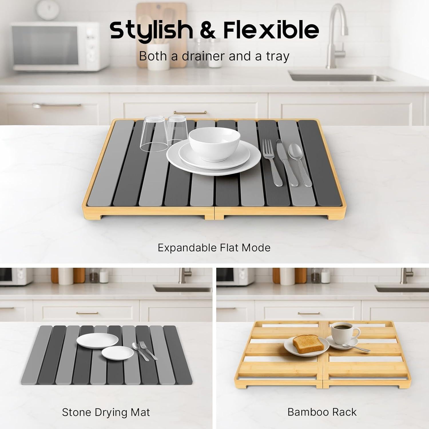 Alfombrilla de Secado de Platos ArtyCozy 61x41 cm Plegable