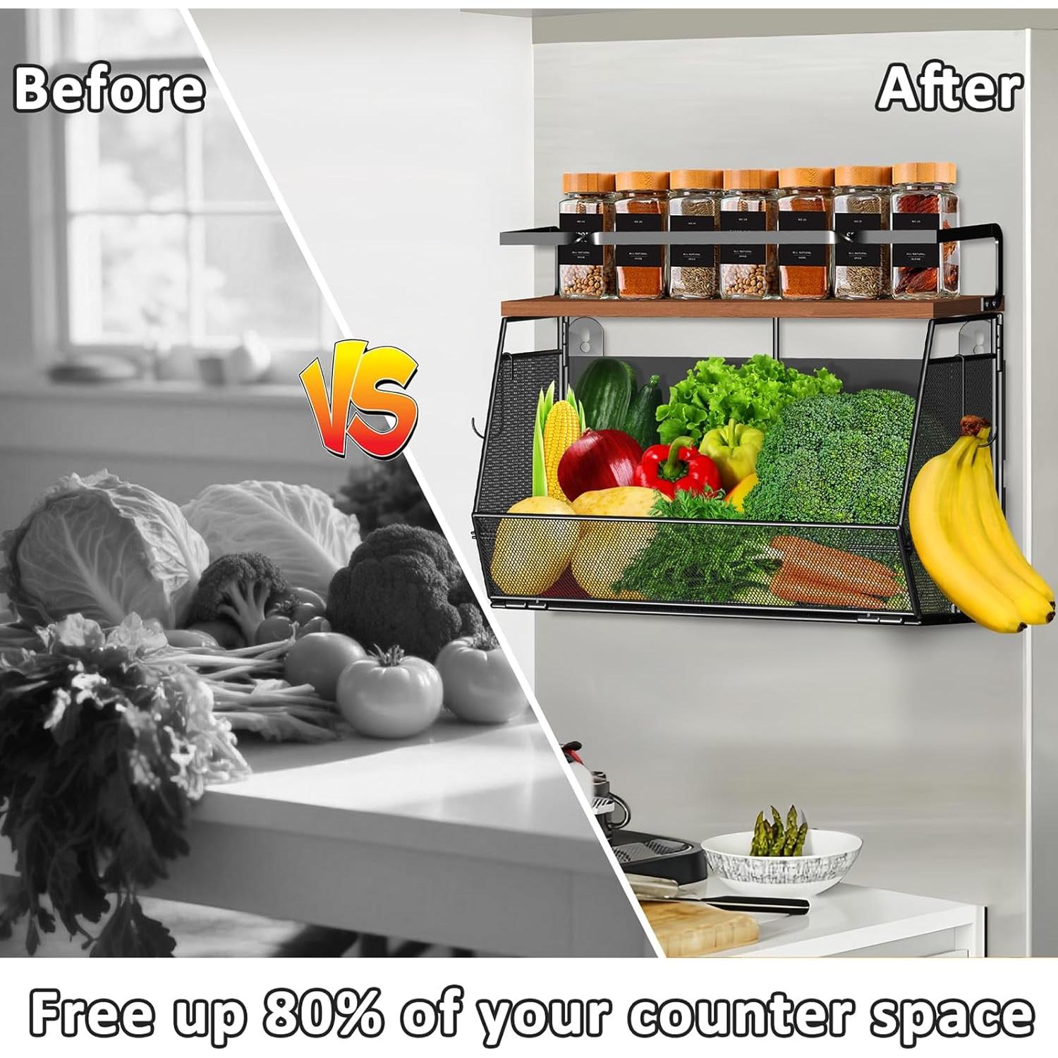 Estante Magnético Homecor para Refrigerador - Organizador de Cocina