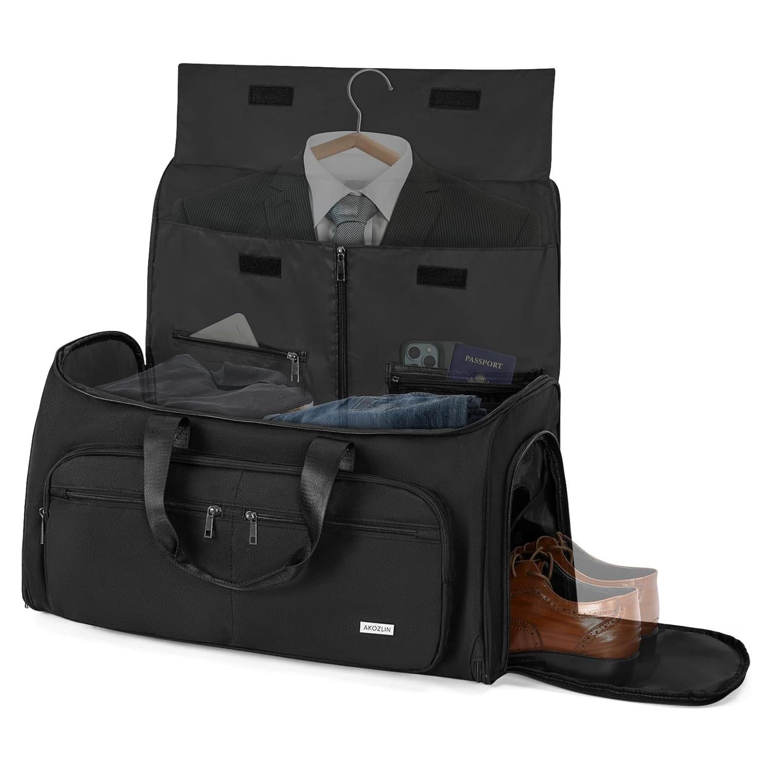 Bolsa de Ropa Convertible AKOZLIN 3 en 1 Negra para Viaje