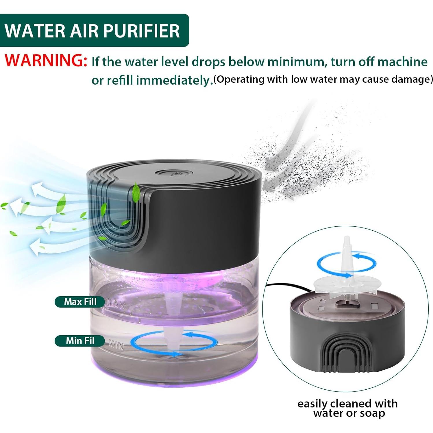 Purificador de Aire de Agua Oxyvana Gris 1300ml Silencioso